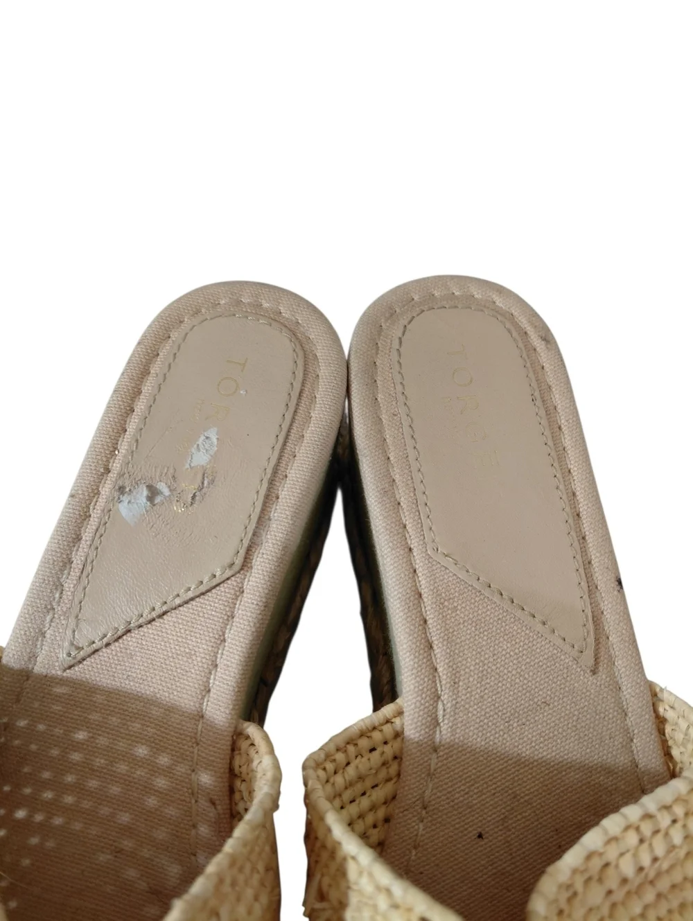 Torgēis Women's Woven Straw Slide Wedge Sandals